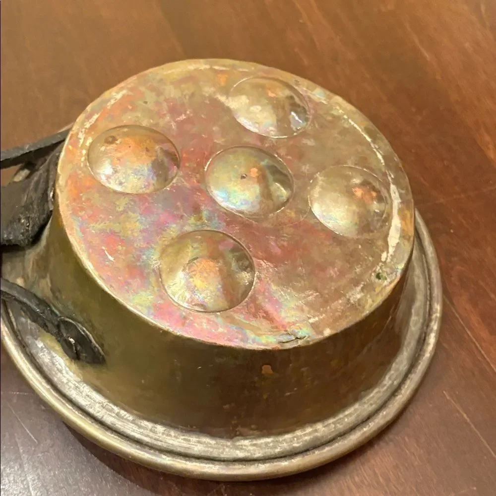 Vintage Copper and Cast Iron Escargot Egg Poacher Pan